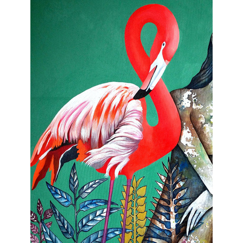 Flamingo's Story | Acrylique sur toile | Par Ranjith Raghupathy