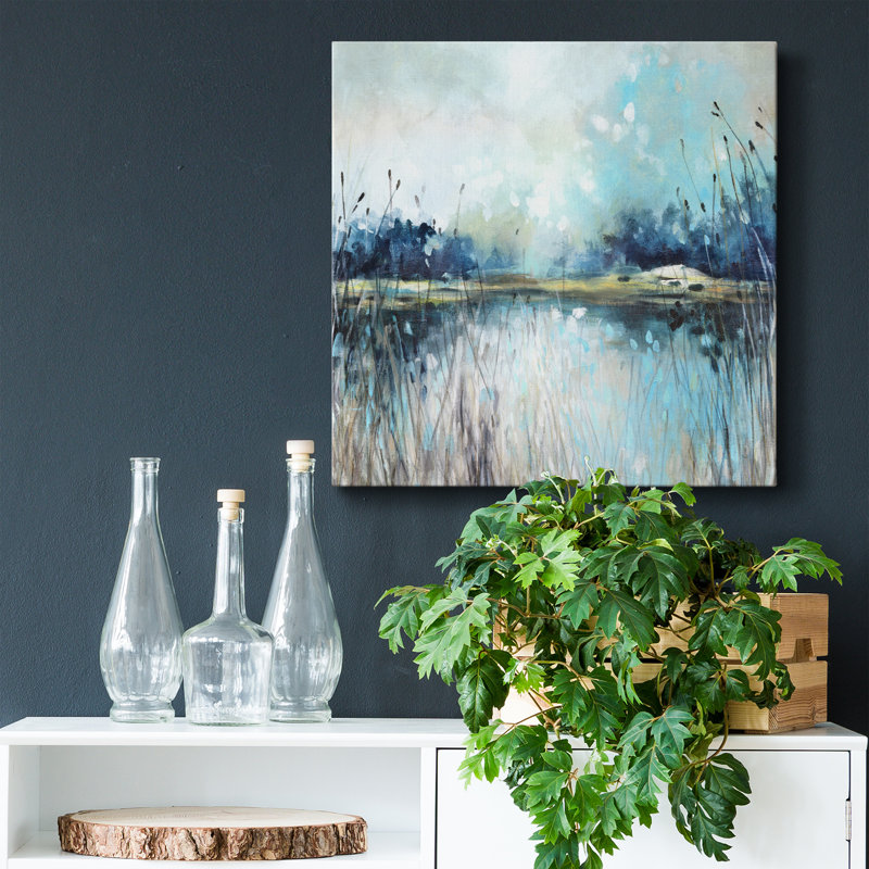 Vue sur le lac - reproduction sur toile tendue, H 10 po x l 10 po x P 1,5 po