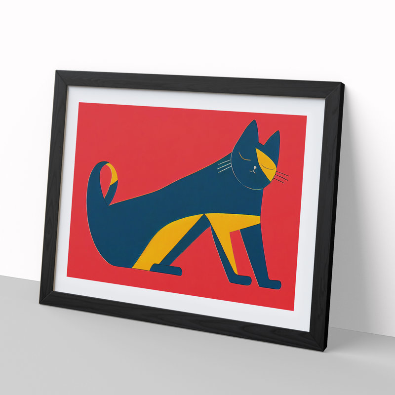 Abstract Cat Vol.6 - Framed Print, Black, 46cm H x 64cm W x 2cm D