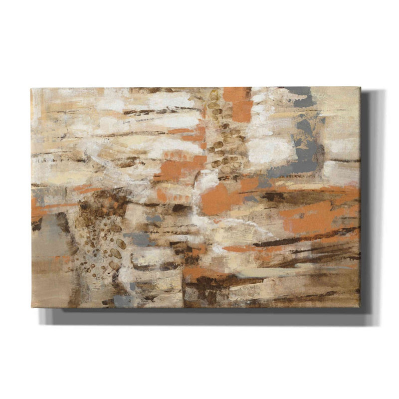 «Copper and Wood» par Silvia Vassileva, art mural sur toile, H 12 po x l 18 po x P 0,75 po