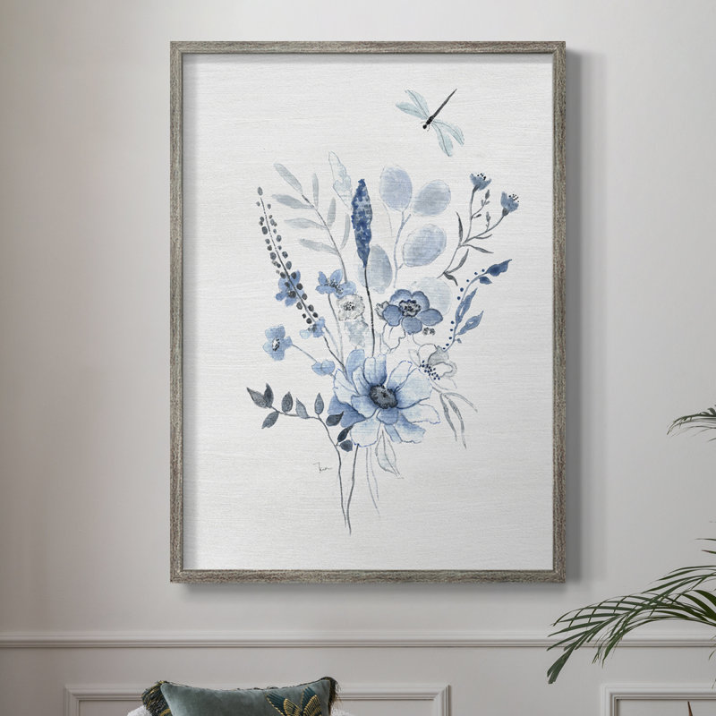 Indigo Gathering I, reproduction encadrée - bois massif, H 30 po x l 24 po