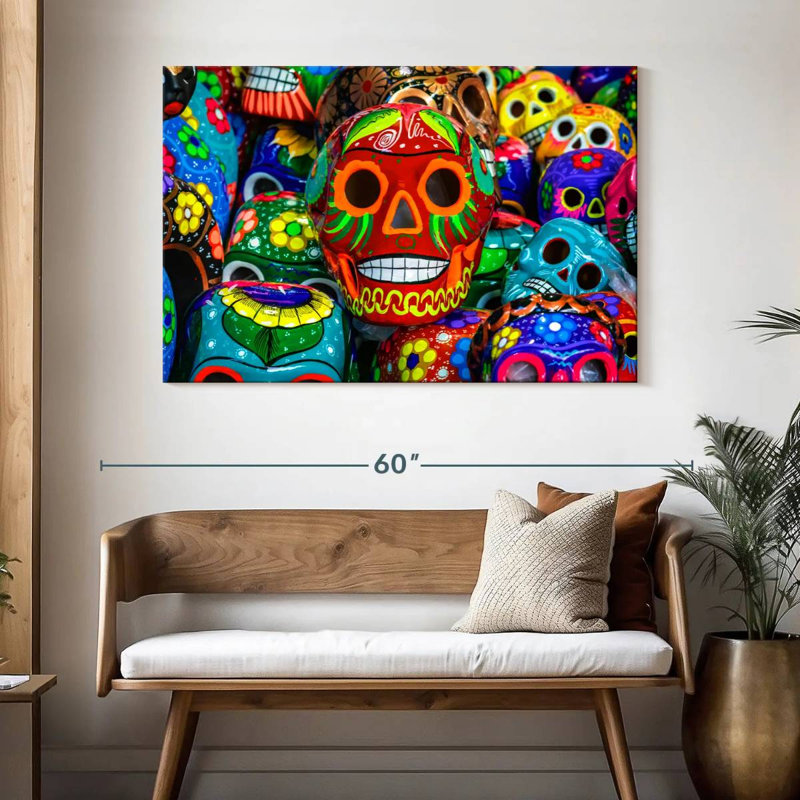 Calavera peint, H 32 po x l 48 po