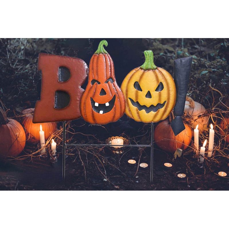 Boo! Poteau de jardin citrouille