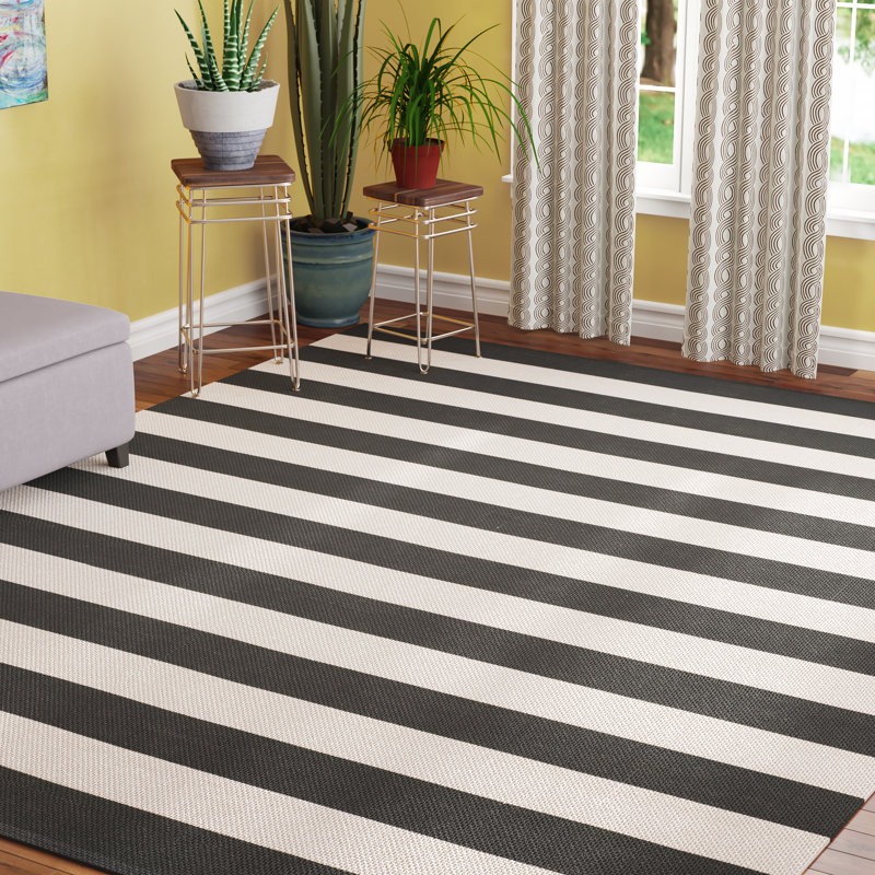 Parikh Hand Woven Cotton Striped Rug, Rectangle 12' x 15'