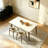4 - Person White Rectangular Sintered Stone Stone Tabletop Dining Table Set