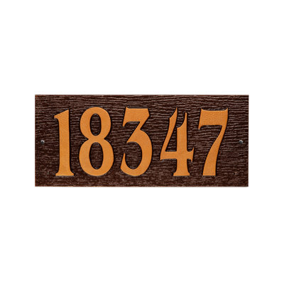Woodgrain Mid-Century Rectangle Plaque, Standard Wall 1-line