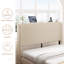 Grand lit plateforme en métal avec station de charge, pas de sommier nécessaire, beige, assemblage facile, conception silencieuse-1078043186