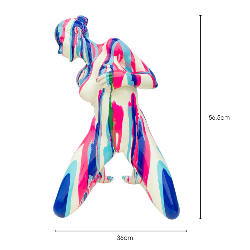 Worsley People Statue, Blue/White/Pink