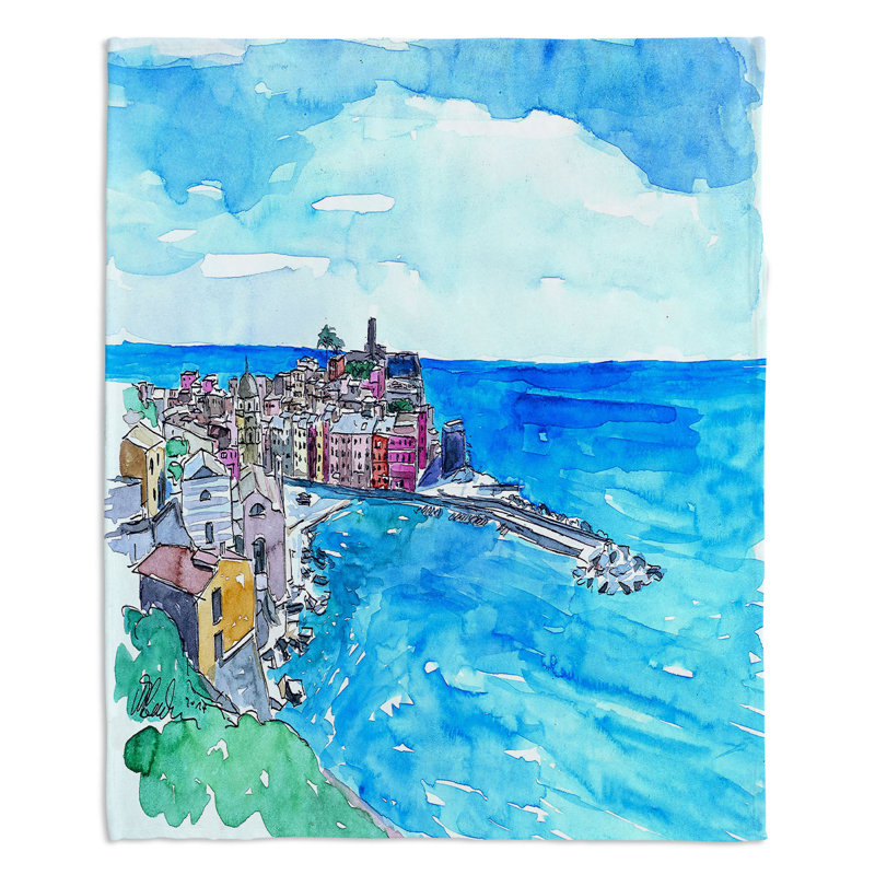  Couverture Vernazza Italian Riviera 2, 51 po x 60 po