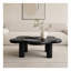 Table basse moderne en forme de nuage, table centrale irrégulière de 40 pouces avec plateau en panneau de fibres à densité moyenne noir et pieds ronds pour le salon