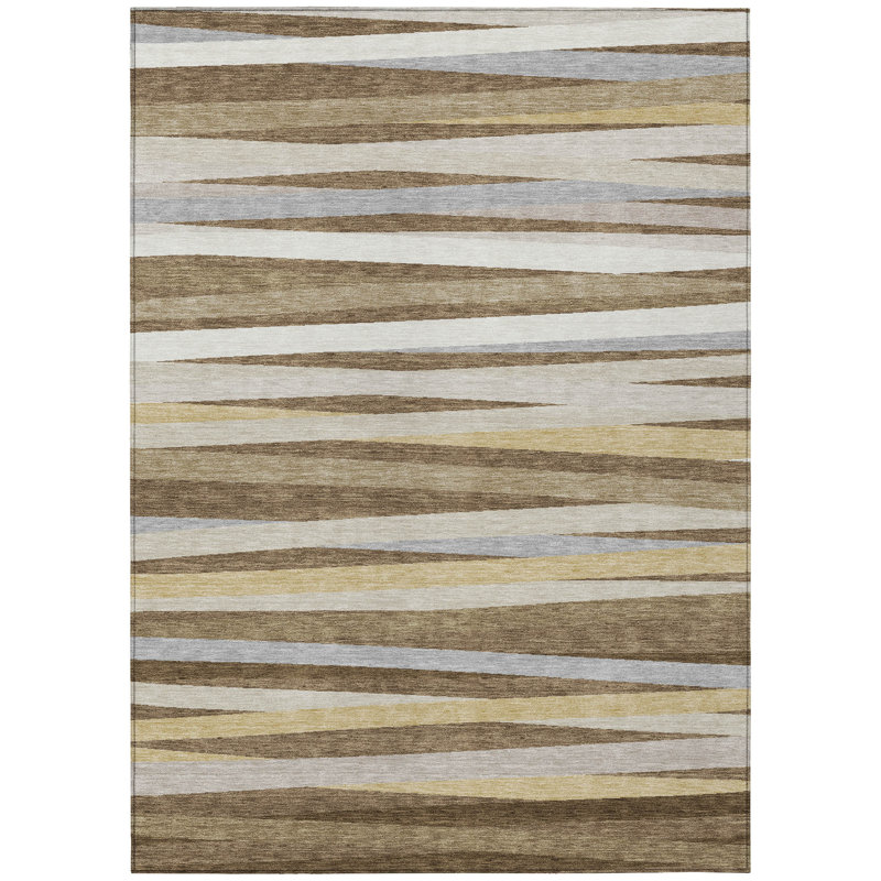 Liora Brown Washable Indoor-Outdoor Rug - , 8' x 10'