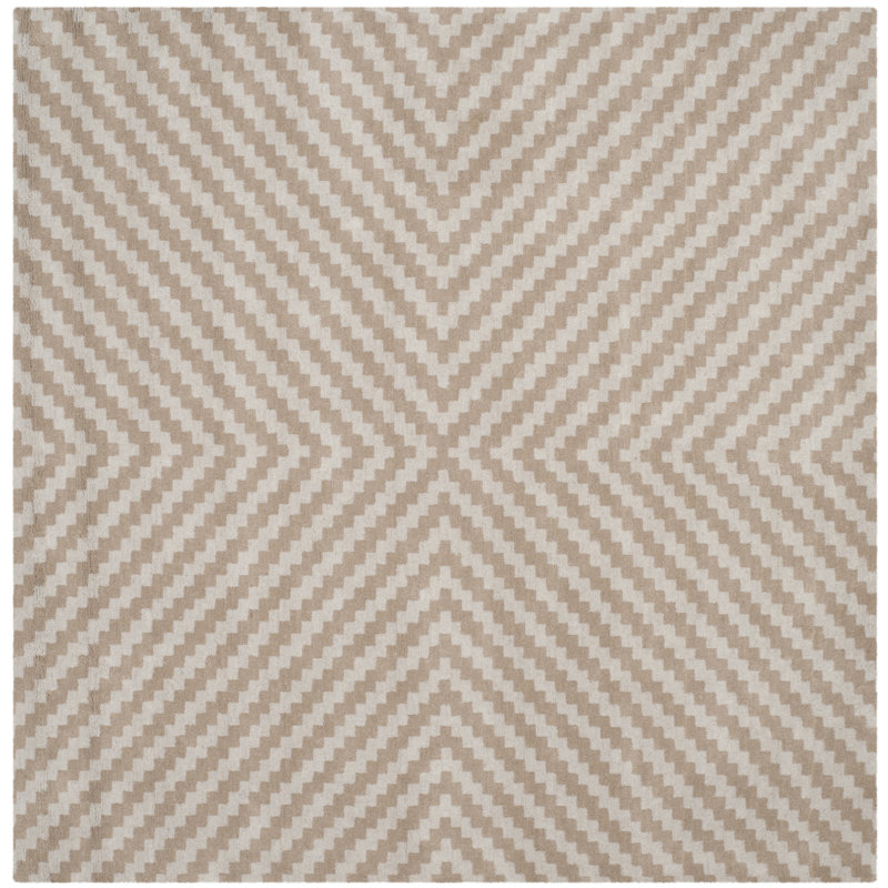 Sanyla Hand Tufted Wool Chevron Rug, Square 6'