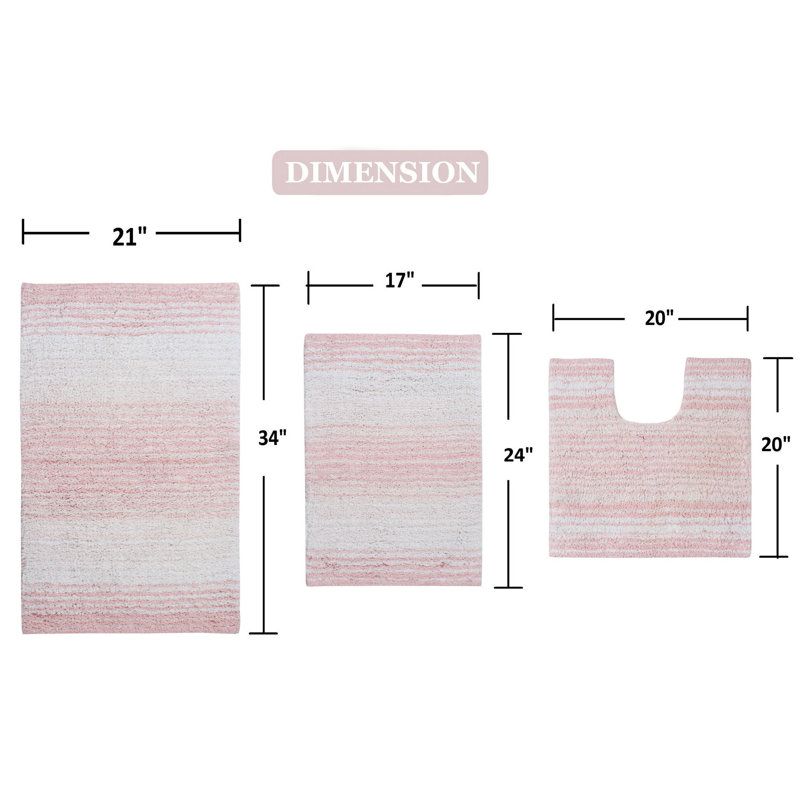 Ensemble de tapis de bain Sewell, Rose
