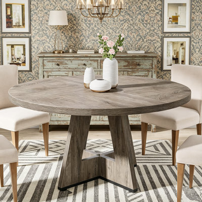 Table de salle à manger ronde 47,25 po en bois manufacturé
