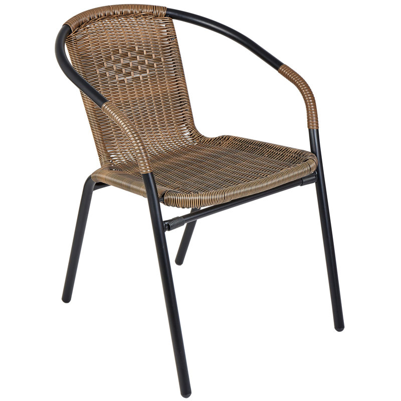 Metal Outdoor Stacking Dining Armchair, Brown