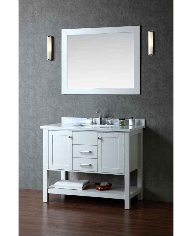 Babineaux 42'' Single Bathroom Vanity with Marble Top