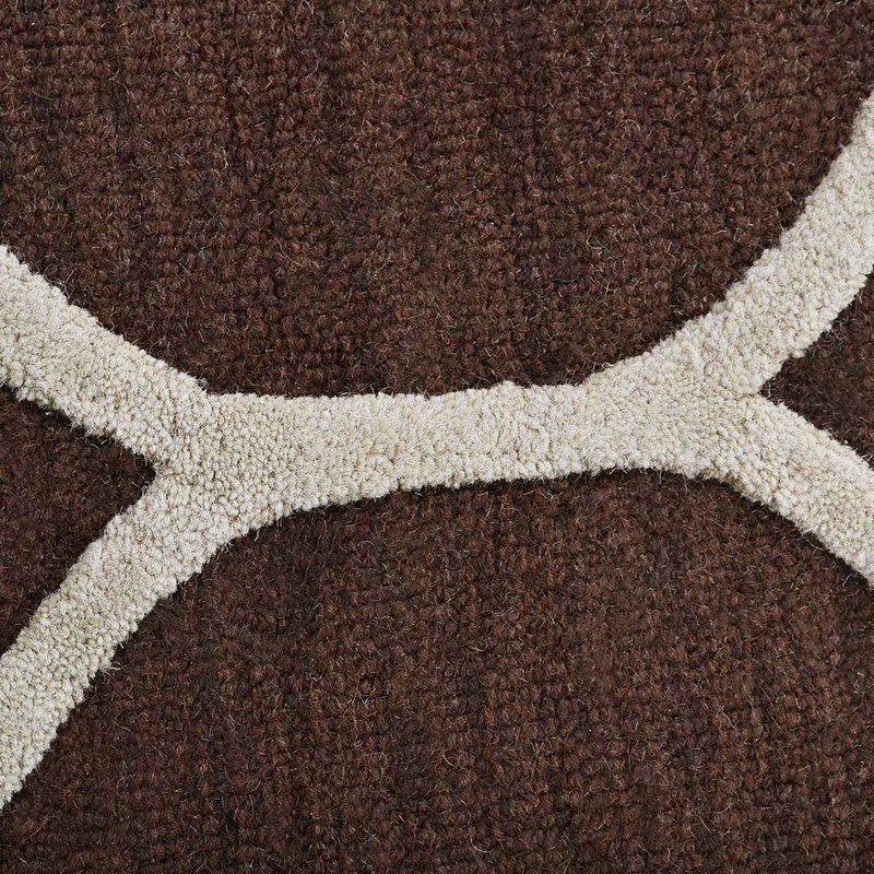 Selen Hand Tufted Wool Eco-Friendly Round Area Rugs - Round, Brown Beige Color, Geometric Modern Design, High Pile Thick Handmade Anti Skid Area Rugs for Living Room, Bed Room