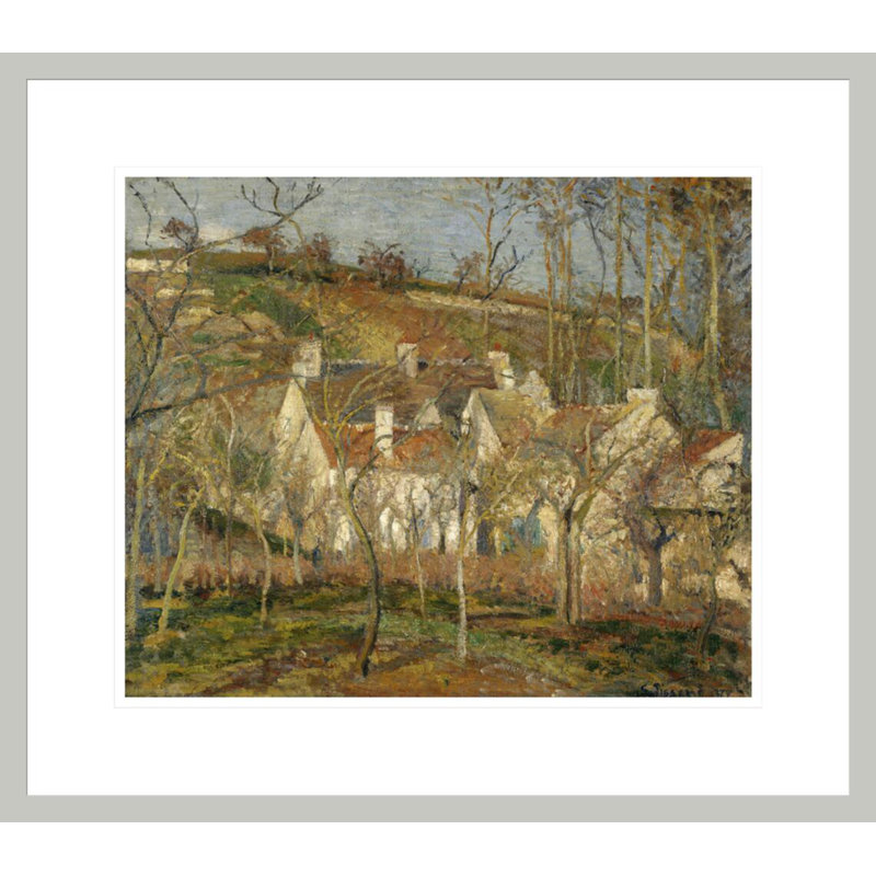 Impression sur toile «Red Corner Village Impression of Winter 1877» par Camille Pissarro, 17.75" H x 20.22" W