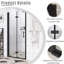 Porte de douche pliante en aluminium noir mat 34 po