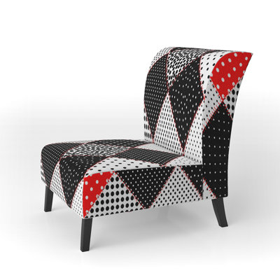 Fauteuil de chambre en velours noir et blanc