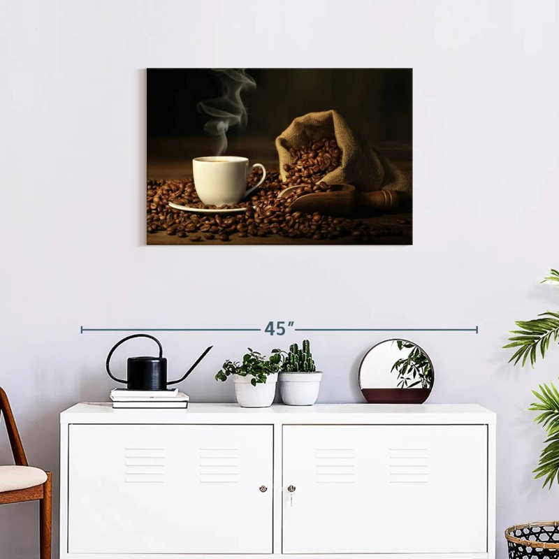 «Coffee and Beans», reproduction sur toile, H 20 po x l 30 po x P 1,25 po