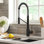 KRAUS Oletto Commercial Style Single Handle Pull Down Kitchen Faucet with QuickDock Top Mount Installation Assembly
