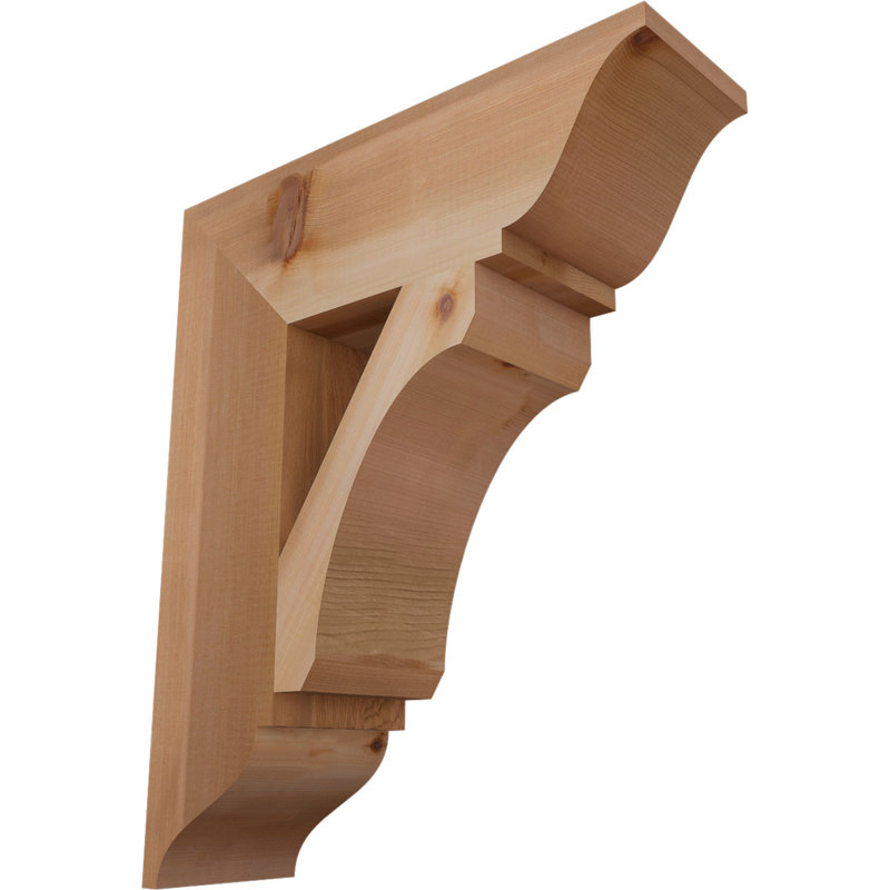 Support en bois rustique traditionnel BKTLEC01, Cèdre rouge de l'Ouest (lisse), H 24 po x l 5,5 po x P 20 po