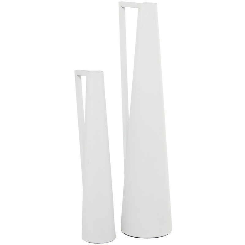 Ensemble de vases décoratifs en métal, Blanc