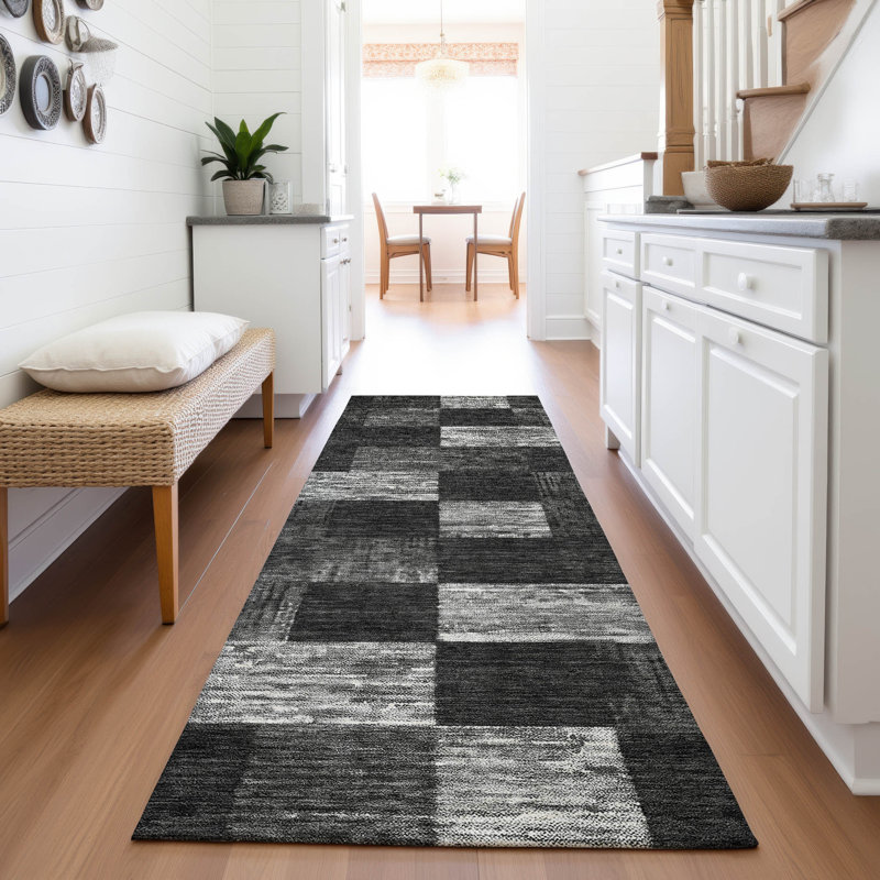 Premium Machine Washable Krause AMF1139 Geometric Rug, Runner 2'3" x 7'6"