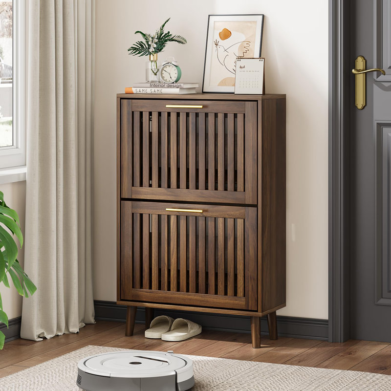 23.6" Walnut Shoe Cabinet