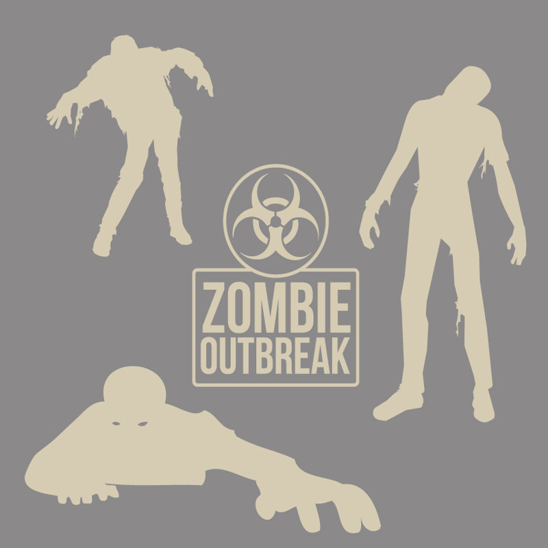 Ensemble de décalcomanie murale zombie, Beige
