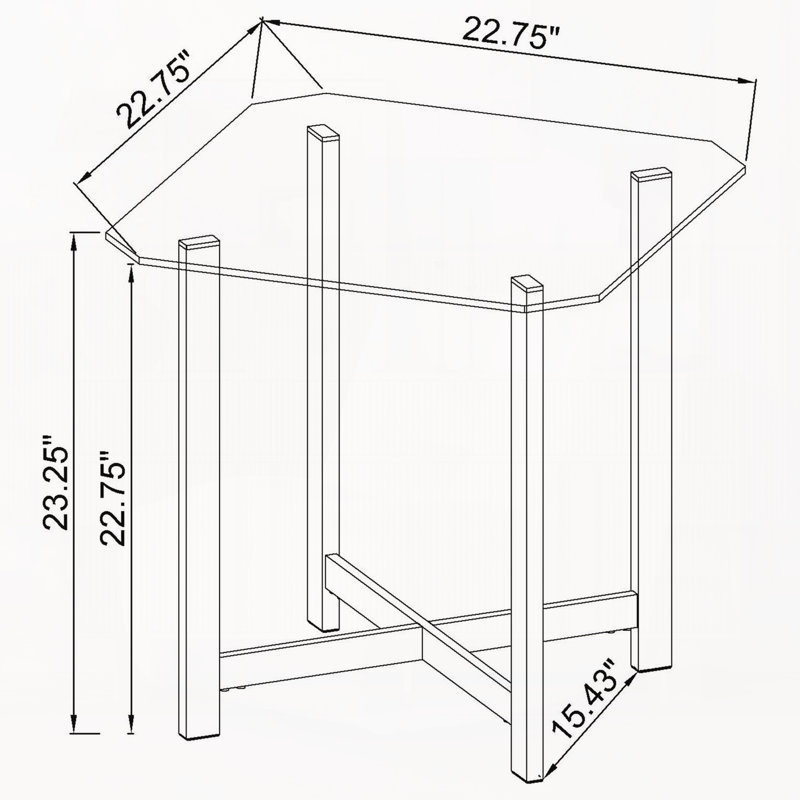 Ensemble de tables basses chromées 2 pièces