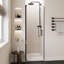 Porte de douche à simple porte l 28 po x H 72 po avec alliage d'aluminium noir mat et porte de douche en verre trempé de 0,24 po