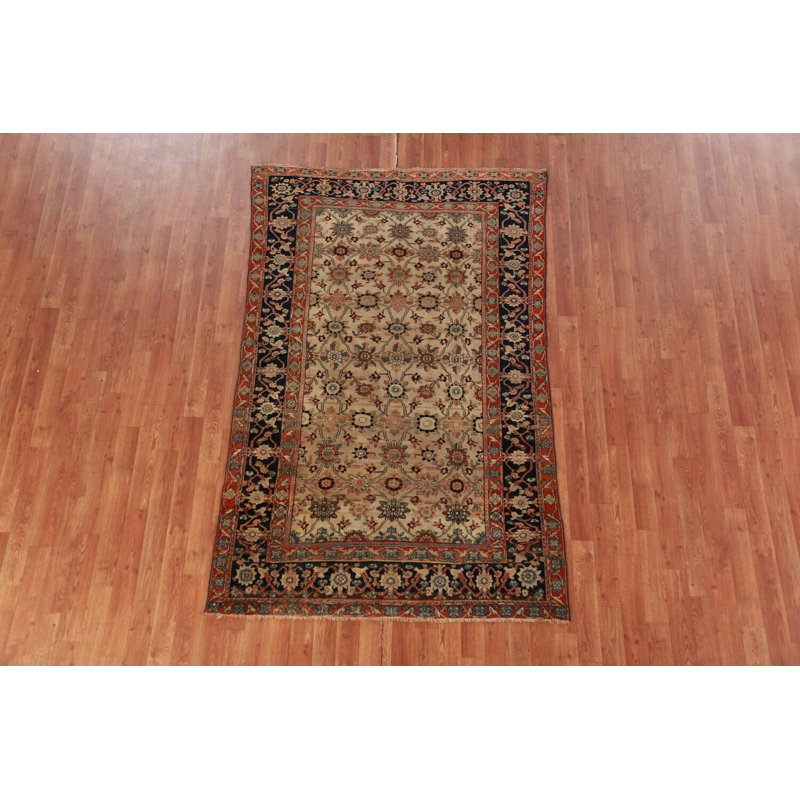 Tapis traditionnel à teinture végétale pré-1900 4 x 7