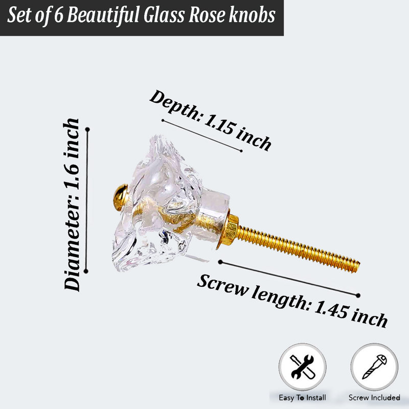 Oversized 1.6" Length Flower Novelty Knob Multipack