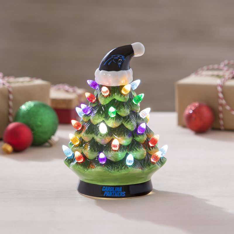 Arbre de Noël à DEL en céramique 8 po, Panthers de la Caroline