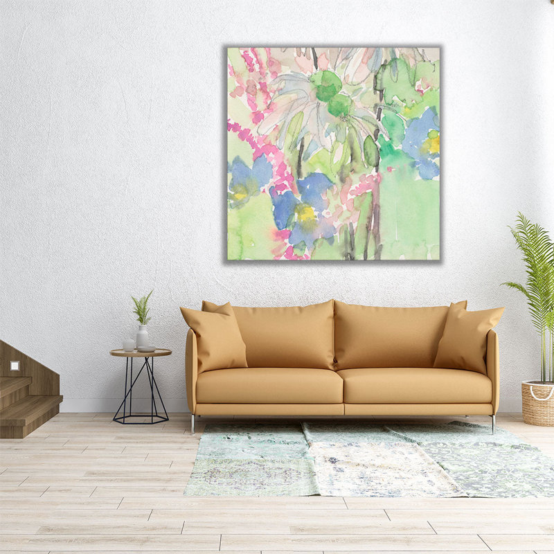 «Watercolor Floral Accent I», reproduction d'art sur toile, H 40 po x l 40 po