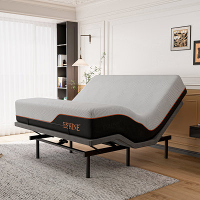 Adjustable Bed with 14" Mattress, Massage, Wireless Remote, App Control, Zero Gravity, Underbed Light, USB & Type C Ports on both sides