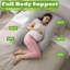 Nicola Spring Pregnancy Pillow with Storage Bag - 52 inch - Grey