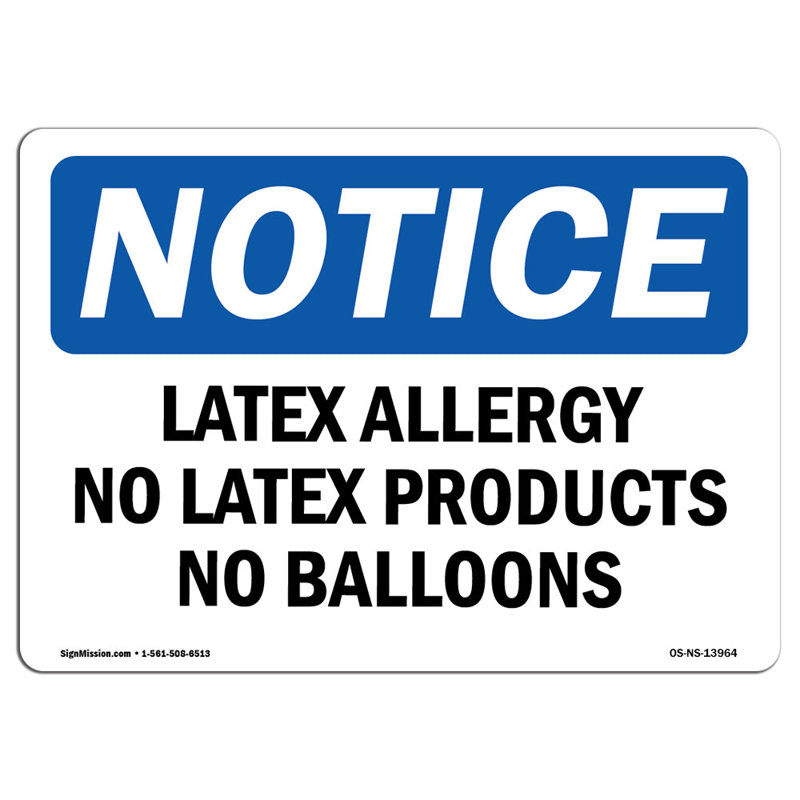 Enseigne de latex sans allergène