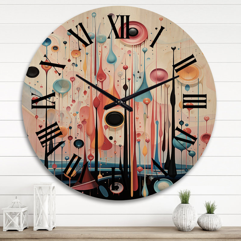 Horloge murale en bois massif Riya, Très grand