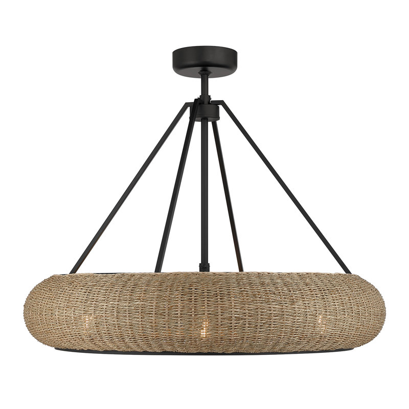 Gaia 4-Light Fan D'Lier in Warm Brass by Breegan Jane, Matte Black