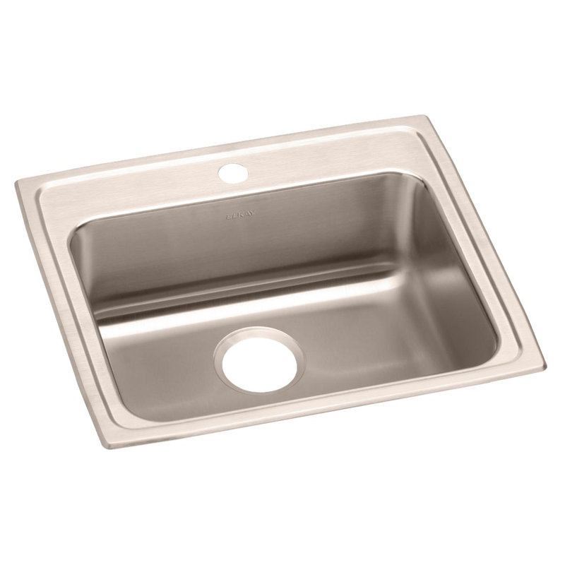 Évier de cuisine encastrable L 25 po x l 21,25 po Lustertone, 1 trou