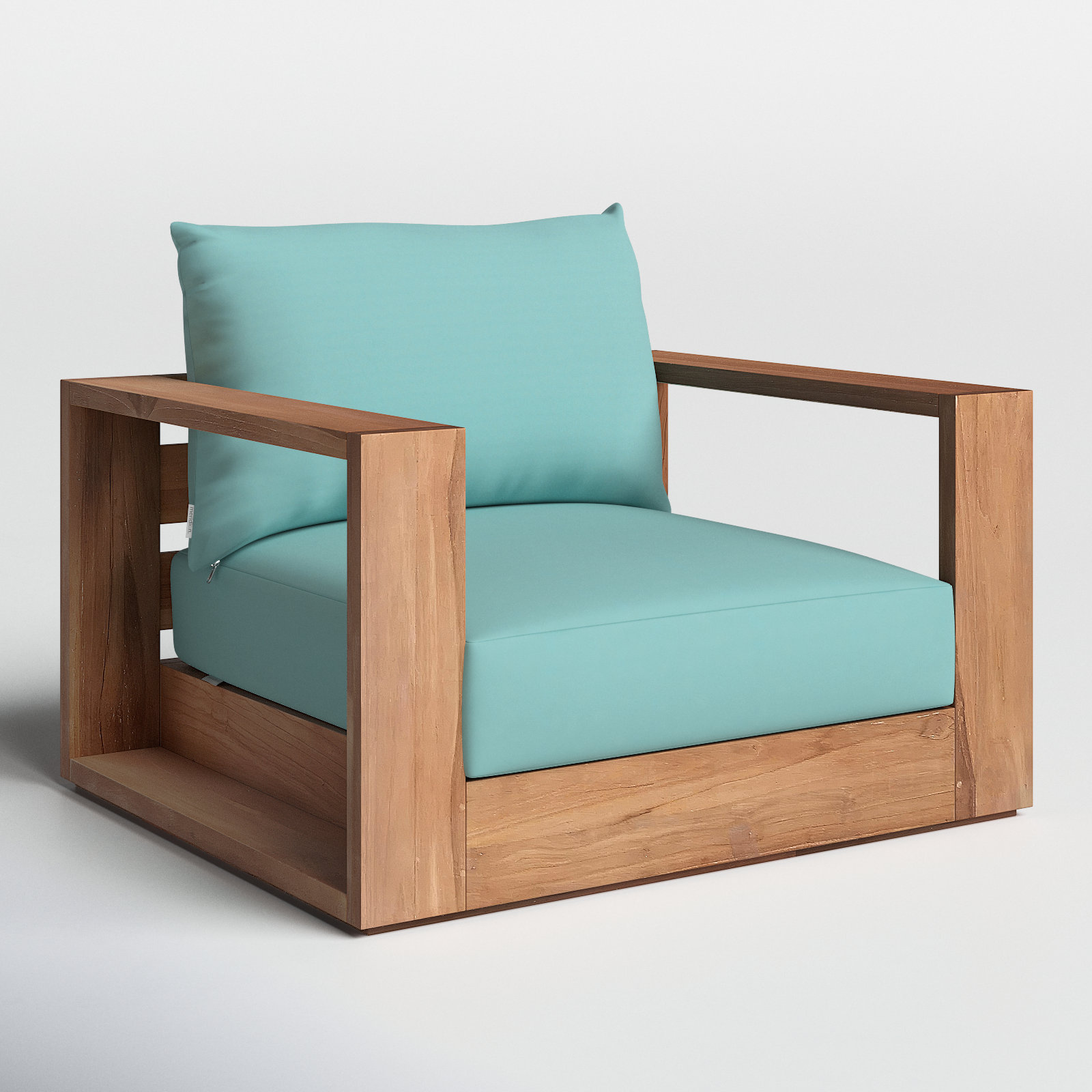 Tulum Teak Outdoor Lounge Chair, Sea Blue