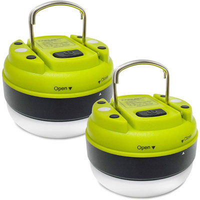 Lanterne de camping à DEL - Mini lampe de poche imperméable et parfaite avec base magnétique pour les ouragans d'urgence, d'extérieur, de randonnée, de maison et de voiture - ensemble de 2 cadeaux