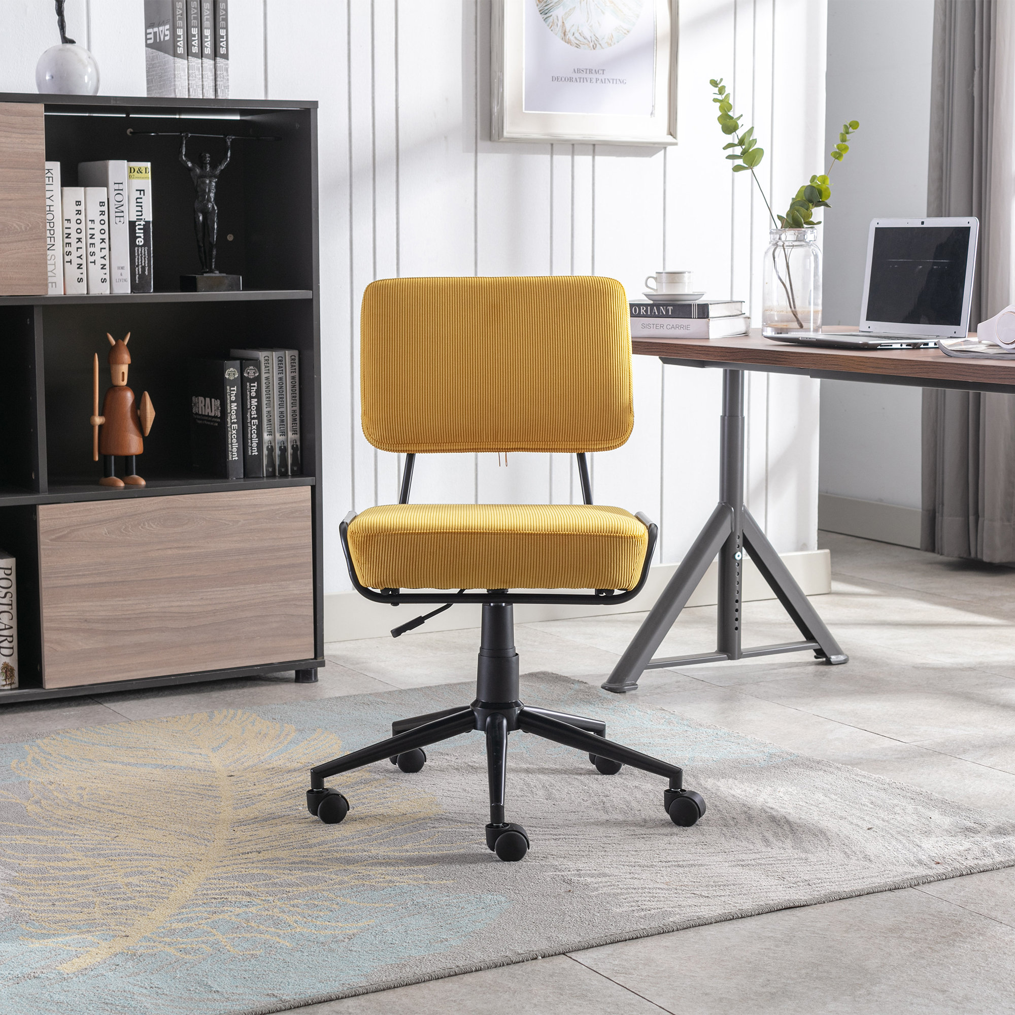 Beaussicot Polyester Task Chair Wade Logan Fabric: Yellow Polyester