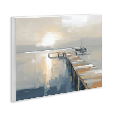 Pier with Sailboat Seascape Wall Plaque, design by Kim Curinga