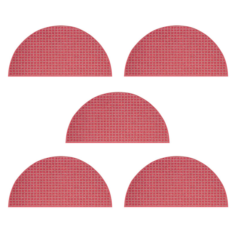 Ensemble de tapis intérieur / extérieur en polyester touffeté à la machine Greyley, Demi-cercle 1 pi 6 po x 3 pi 6 po
