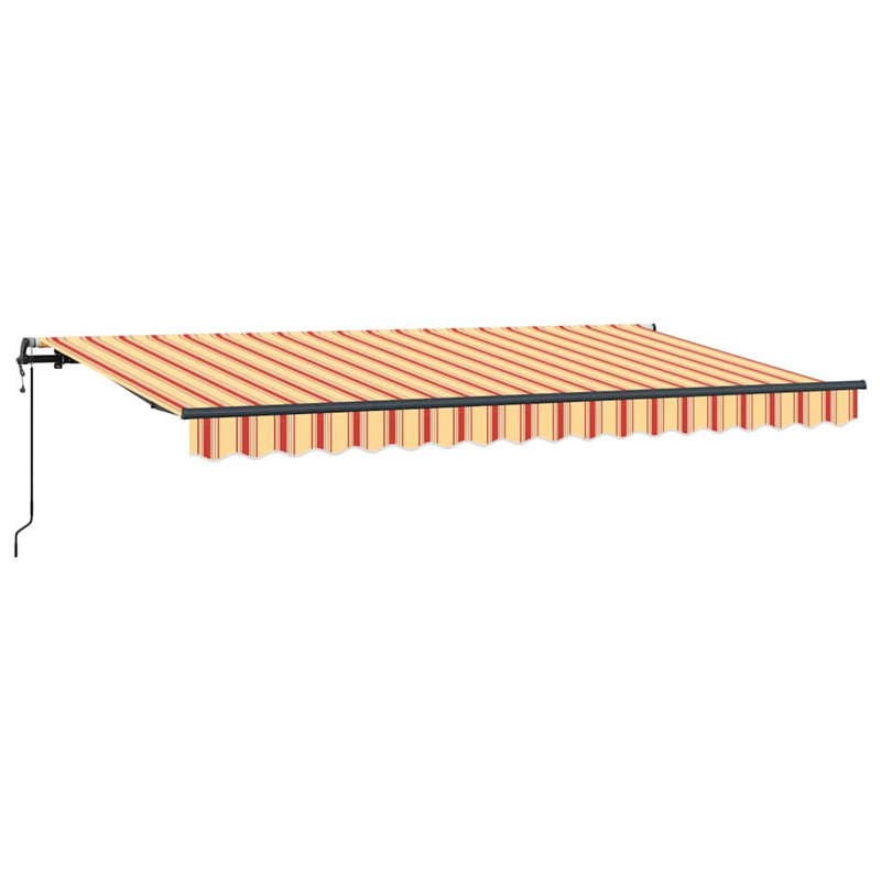 Brayden Studio 200 cm D Retractable Door / Window Awning, 400 cm W x 200 cm D, Red/Yellow/Anthracite