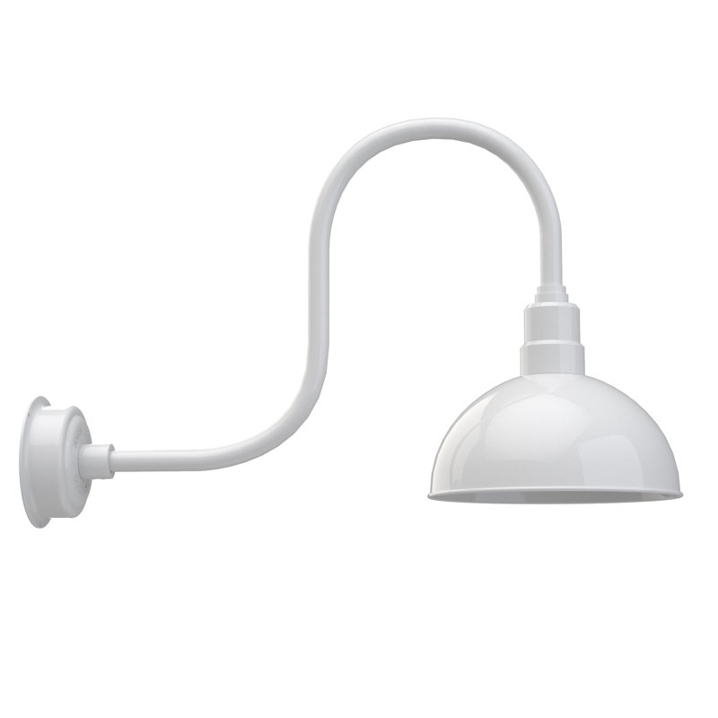 Luminaire de grange d’extérieur à del Dipkarpaz, H 9 po x l 12 po x P 17 po, Blanc